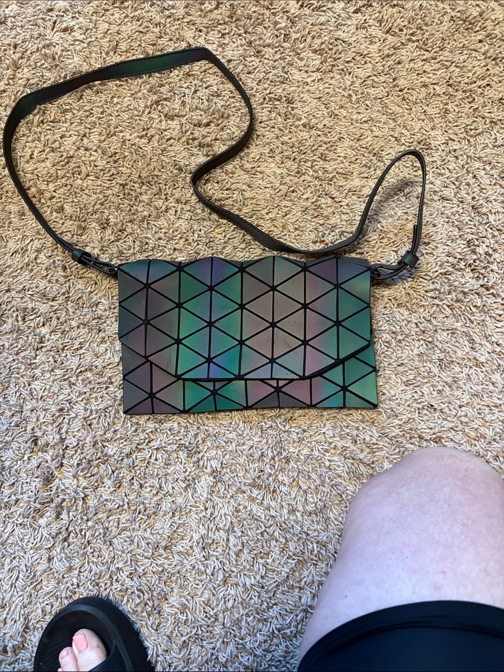Geometric Iridescent Crossbody Bag -